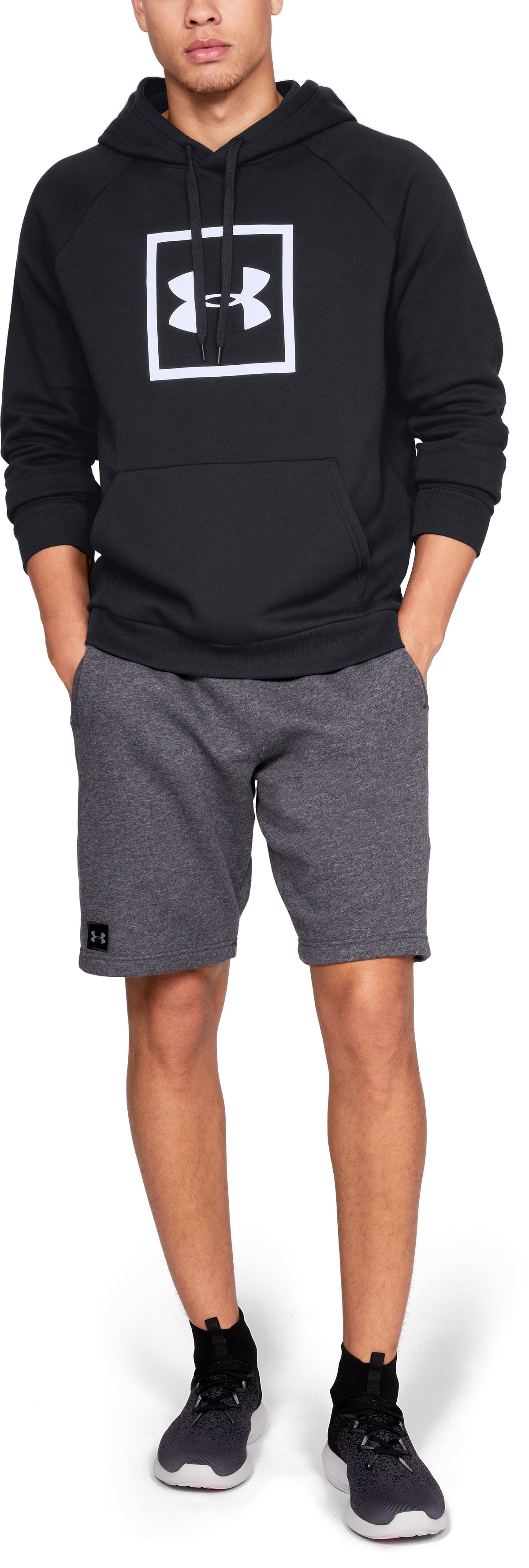 Under Armour Rival Fleece Logo Felpa con Cappuccio – Nero