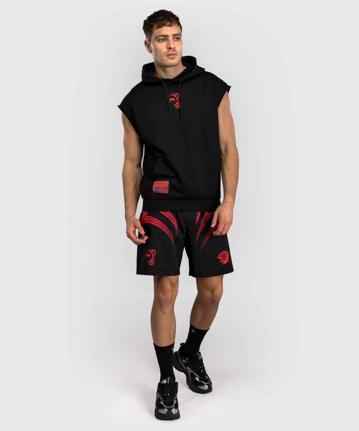 Venum x Mike Tyson Tiger Sleeveless Hoodie - Deep Black/Intense Red