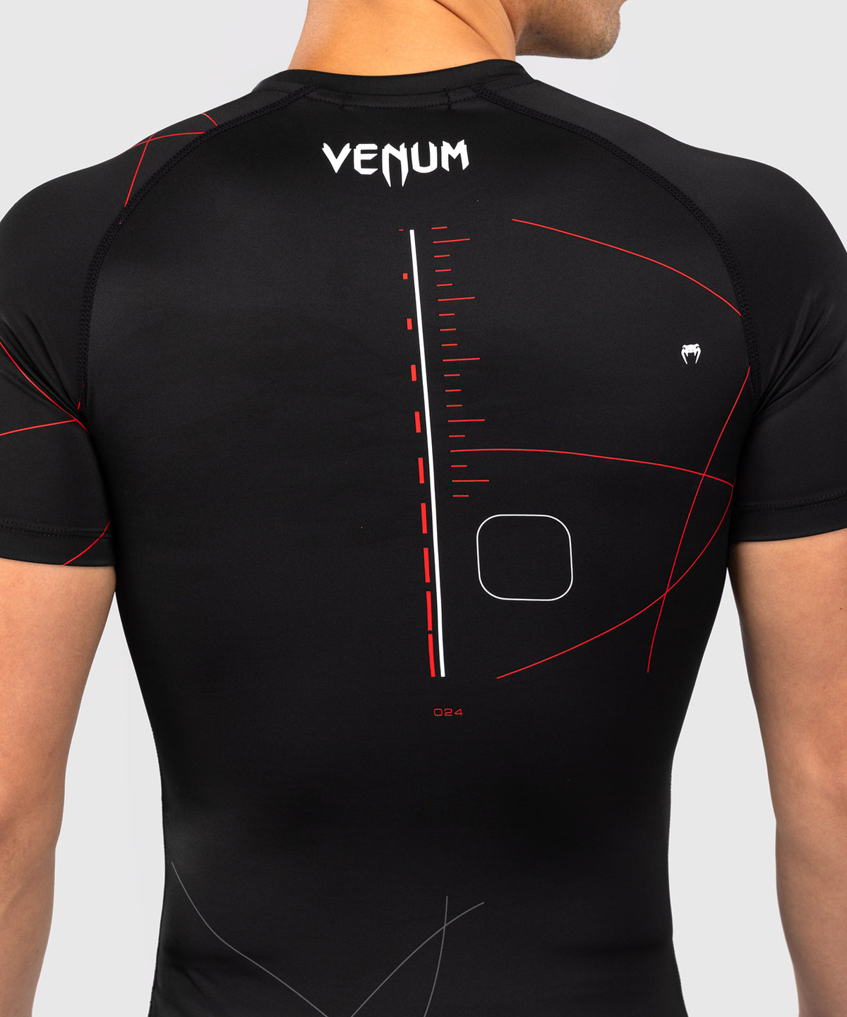 Rashguard Manches Courtes Venum Tactical XT- Noir/Rouge Feu