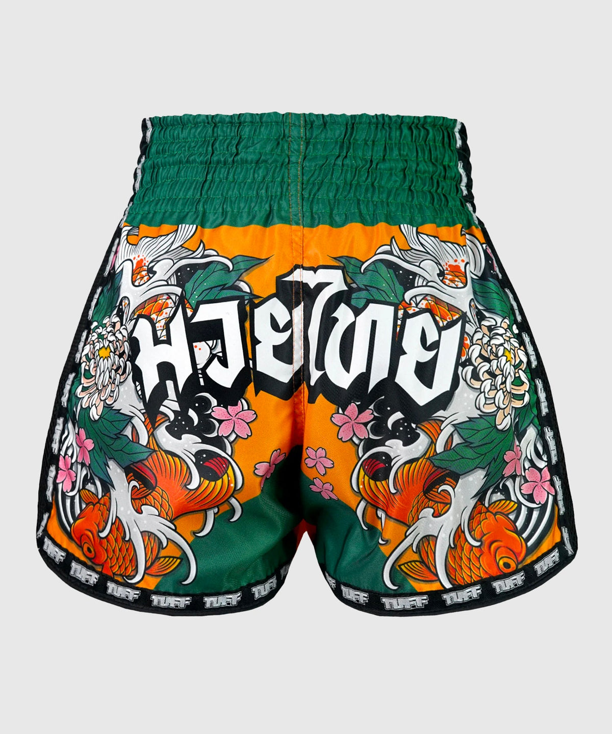 Short de Muay Thai Tuff New Retro Tora Mori To Kingyo - Orange/Vert