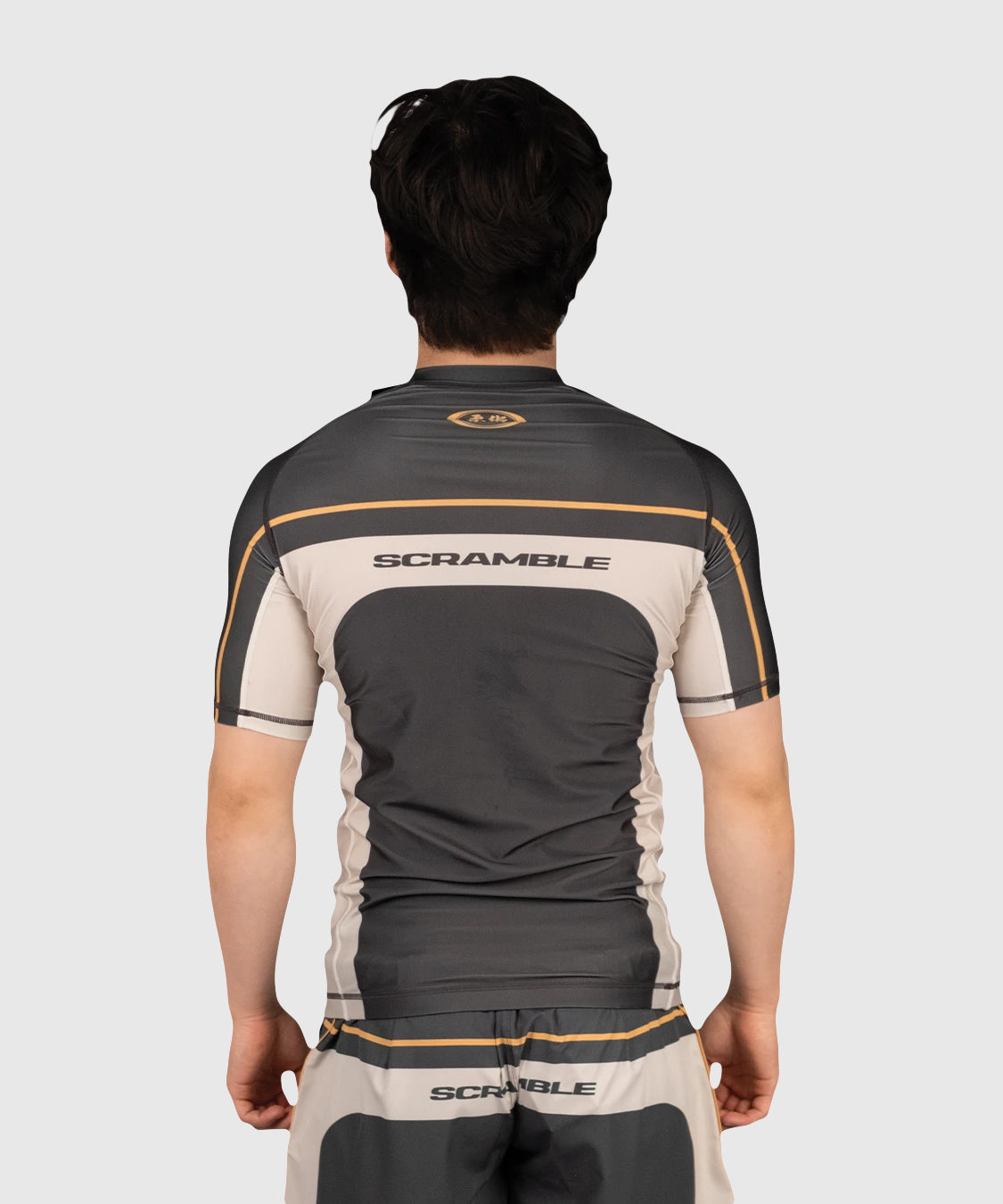 Scramble Duotone Short Sleeve Rashguard - Taupe/Sand