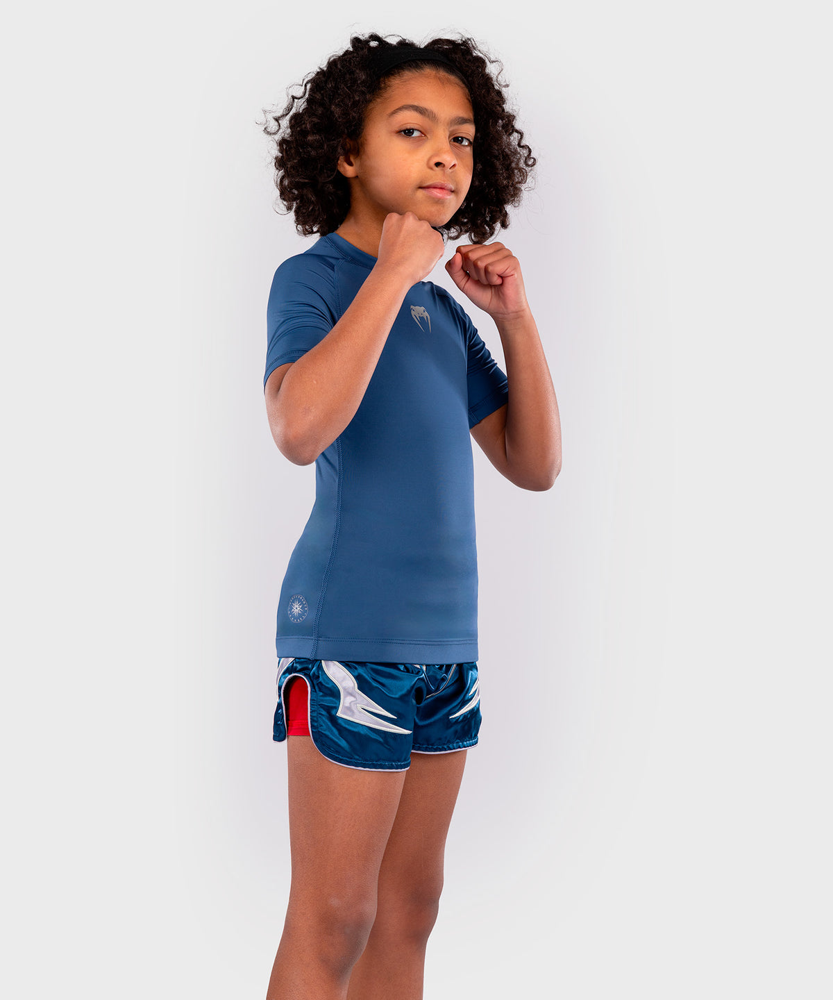 Venum Contender Rashguards de Mangas Cortas para Niños - Azul Real