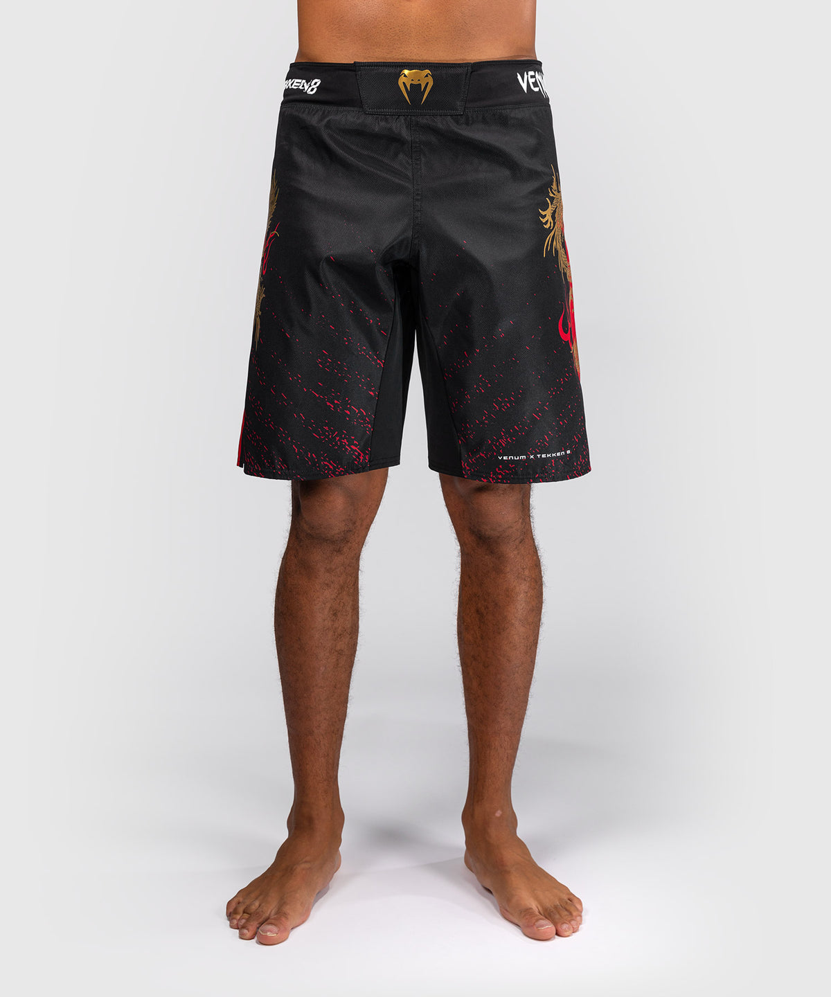 Venum x TEKKEN 8 - Marshall Law Fight Shorts - Schwarz/Rot/Gold