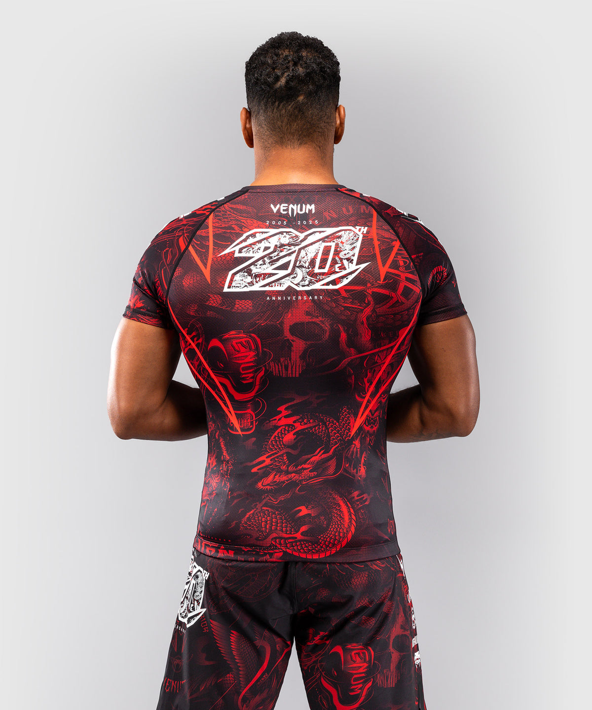 Venum 20th Anniversary Kurzarm Rashguard - Schwarz/Rot