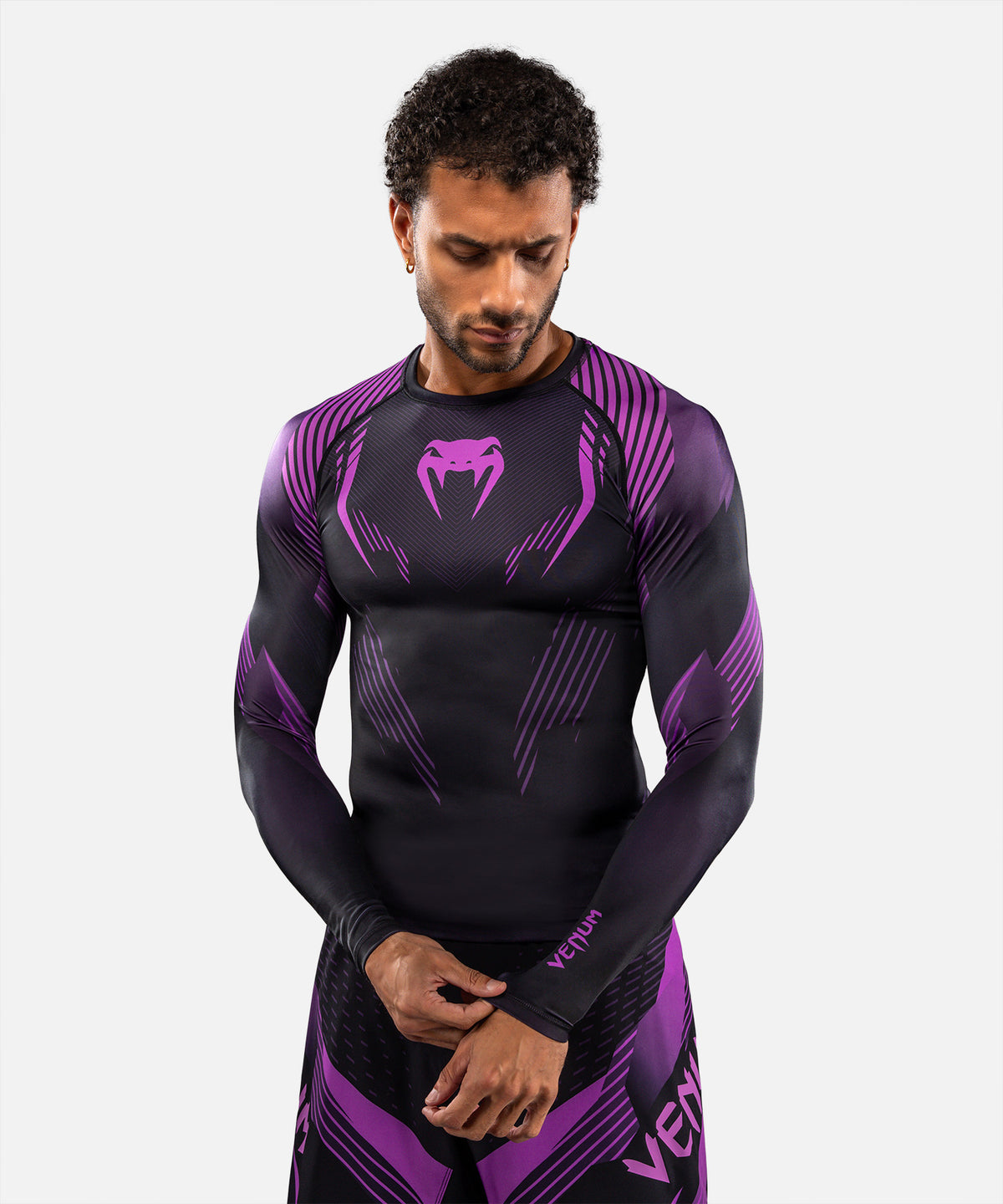 Venum No-Gi 6.0 Rashguard Manga Larga - Negro/Morado