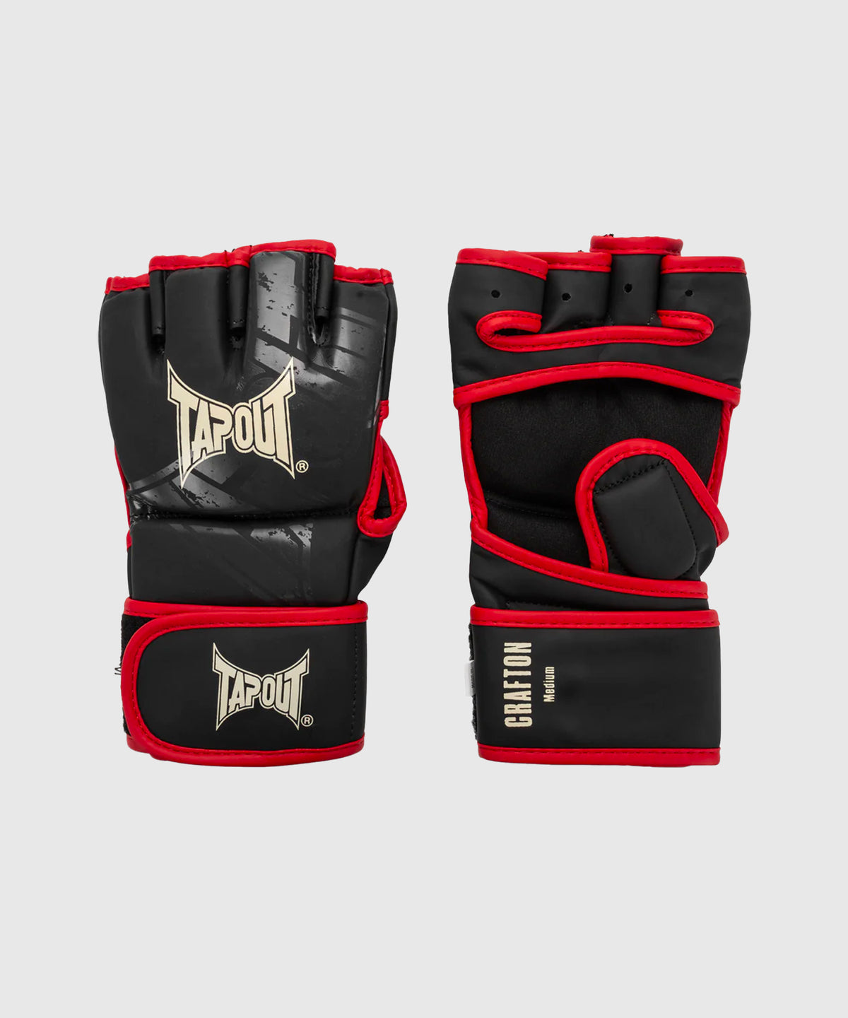 Tapout Crafton Guantes de MMA - Negro/Rojo