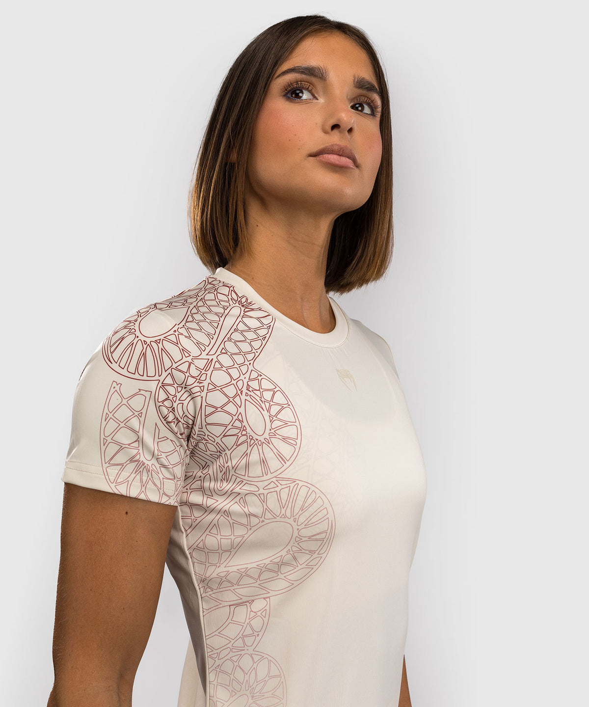 T-shirt Dry-Tech pour Femmes Venum Serpenti – Ivoire/Bordeaux