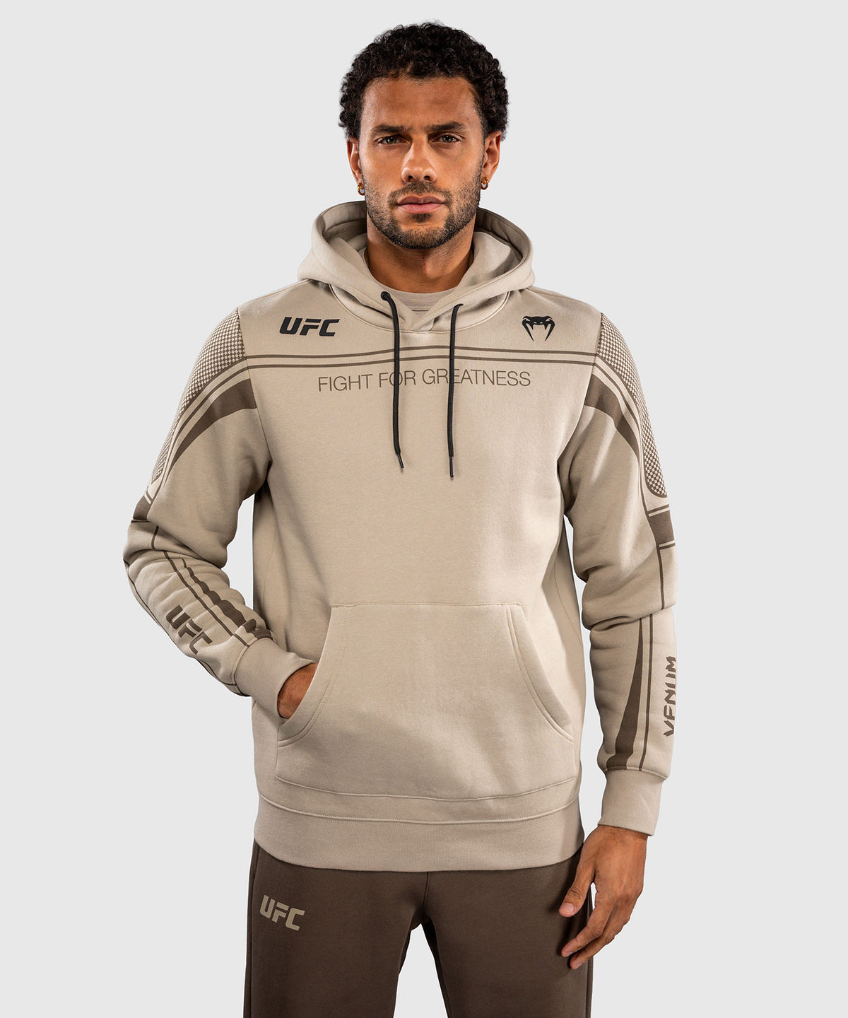 Venum UFC Unity by Venum Authentic Fight Week Herren-Kapuzenpullover - Sand