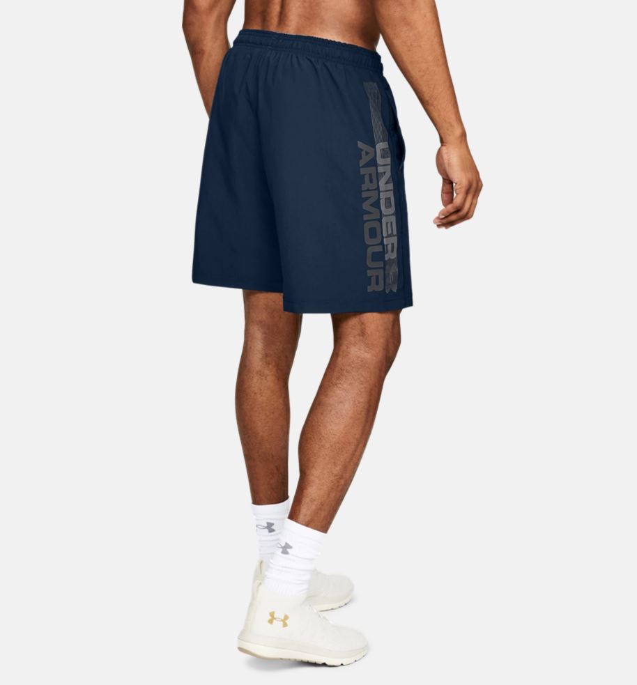 Under Armour Woven Graphic Wordmark Fightshorts – Marineblau