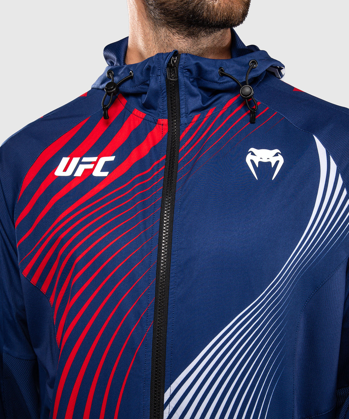Official UFC Freedom 250 by Venum Authentic Fight Night Felpa con cappuccio Walkout da uomo - Blu
