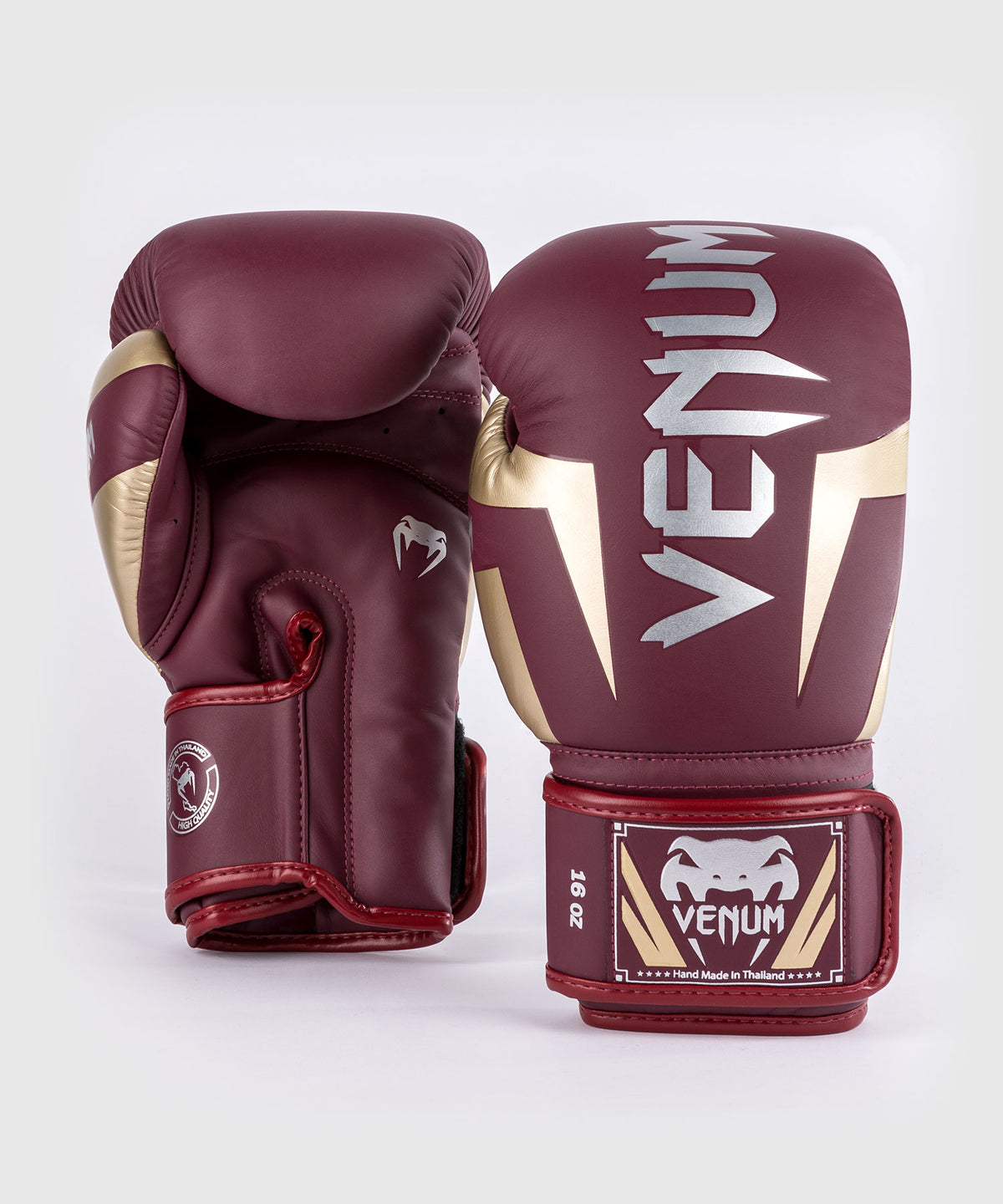 Venum Elite Guantes de Boxeo - Borgoña/Dorado