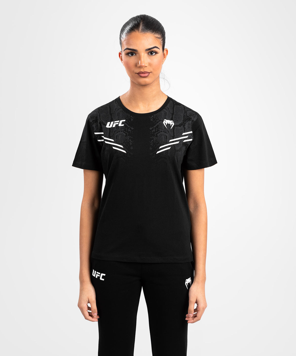 UFC Adrenaline by Venum Replica Kurzärmeliges Damen-T-Shirt - Schwarz