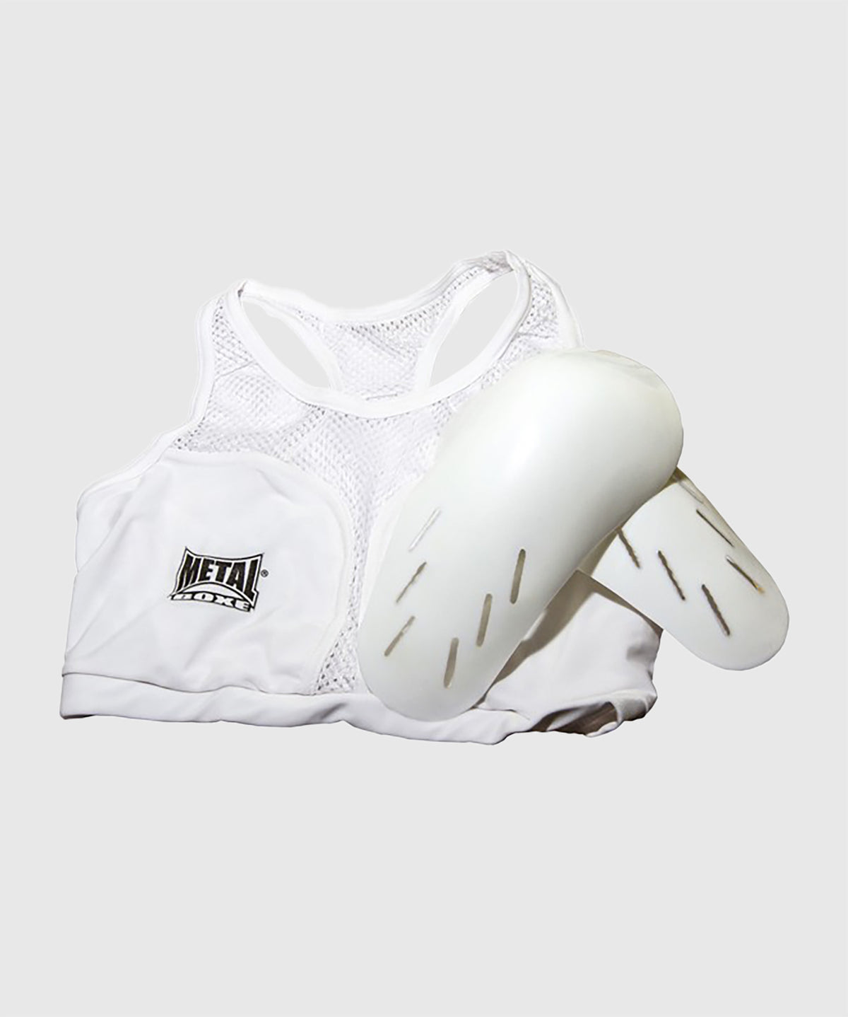 Metal Boxe Protector de Pecho Mujer - Blanco