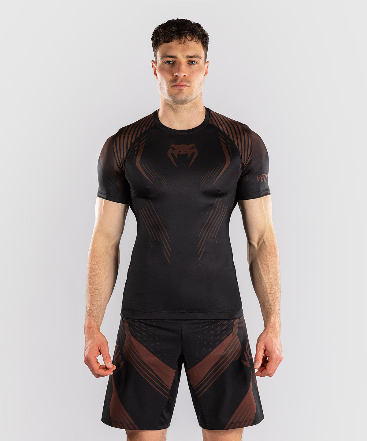 Venum No-Gi 6.0 Short Sleeve Rashguard - Black/Brown
