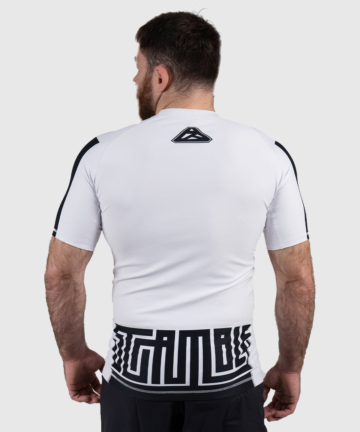Scramble Ranked Rashguard a Maniche Corte - Bianco/Nero