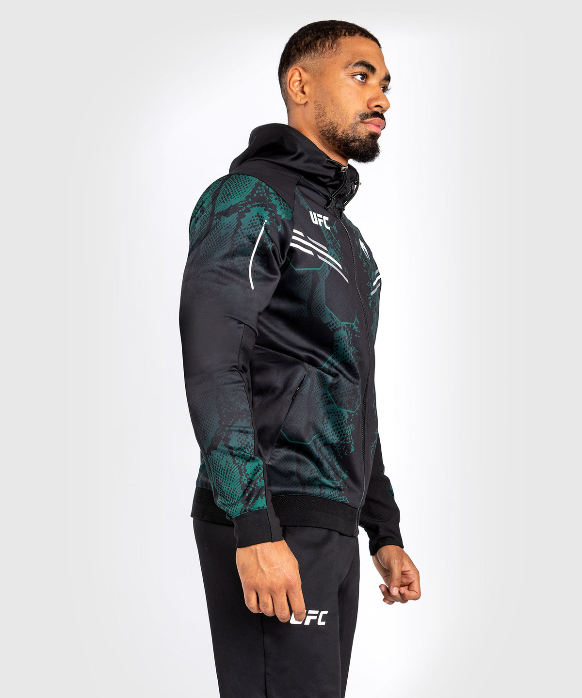 UFC Adrenaline by Venum Authentic Fight Night Felpa con cappuccio per Uomo - Emerald Edition - Verde/Nero 