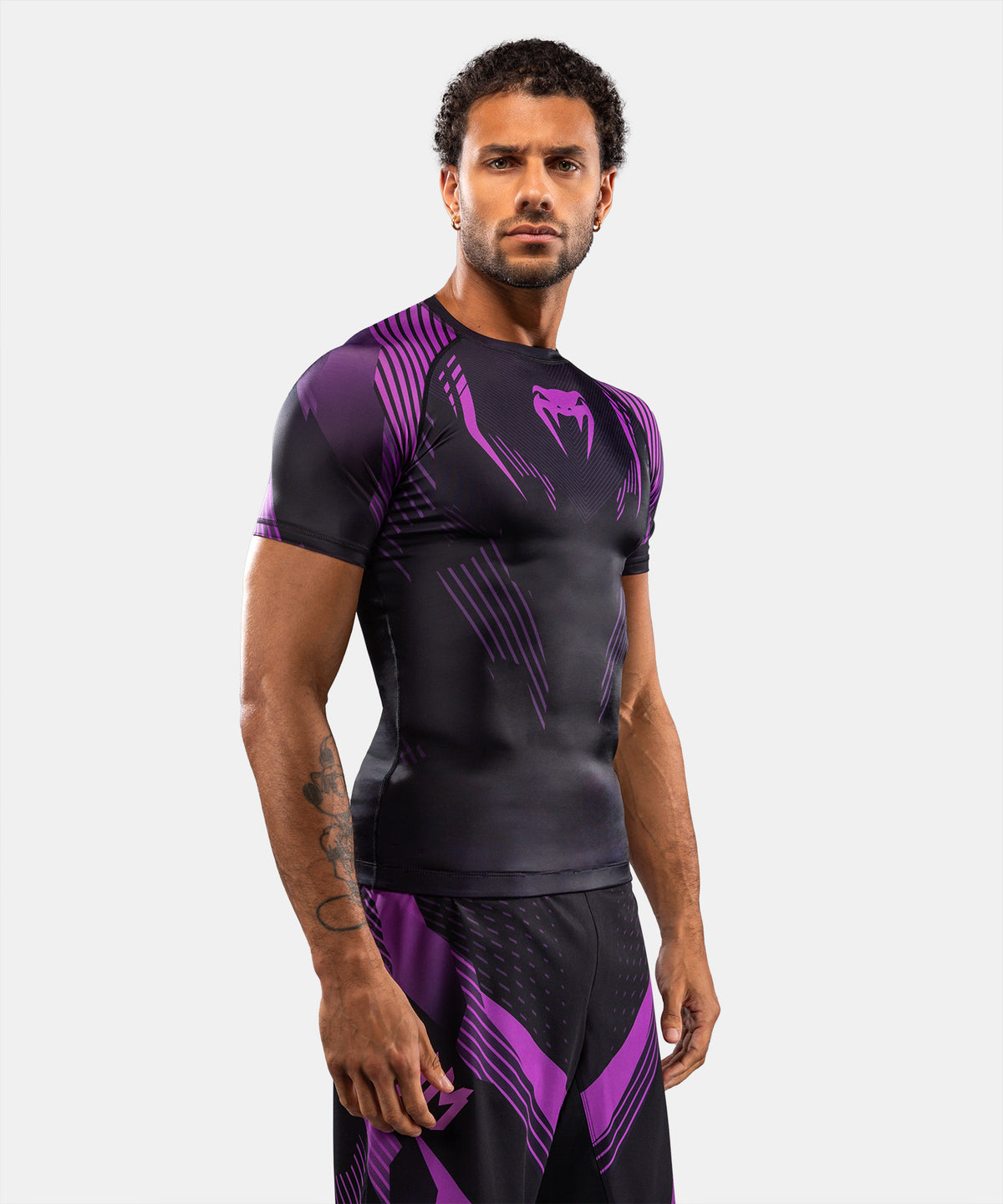 Venum No-Gi 6.0 Short Sleeve Rashguard - Black/Purple