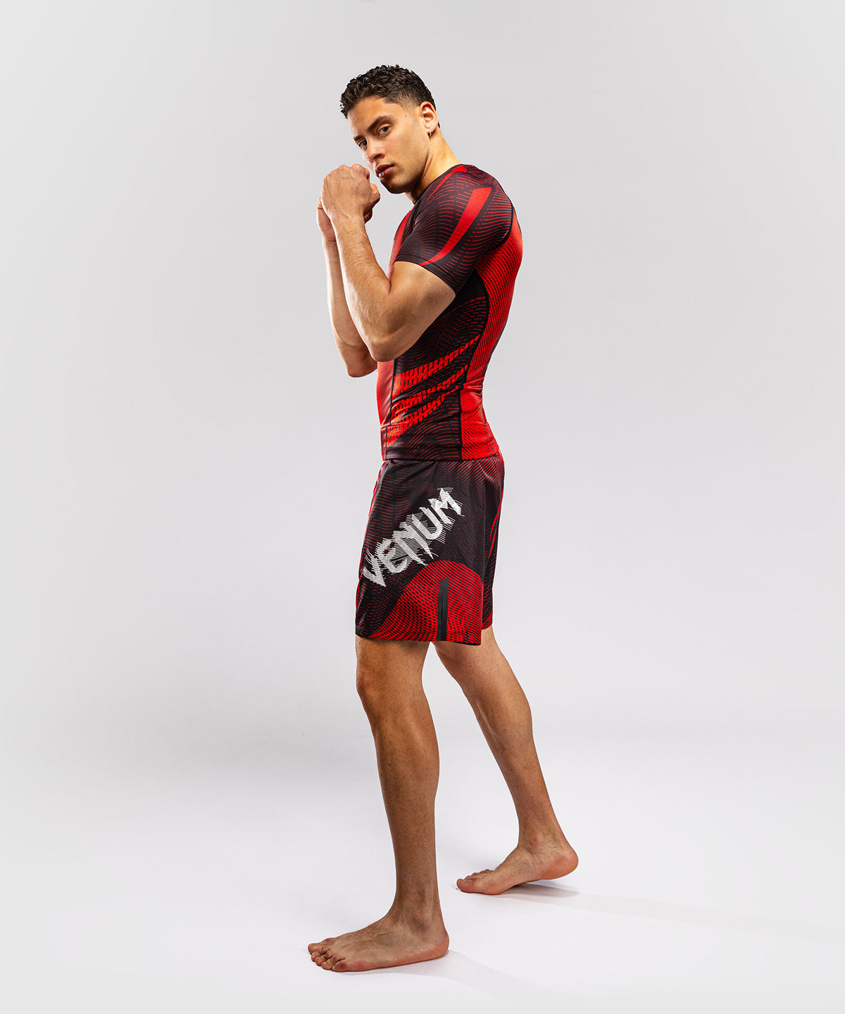 Venum Galactic 3.0 Rashguard a Maniche Corte - Rosso/Argento
