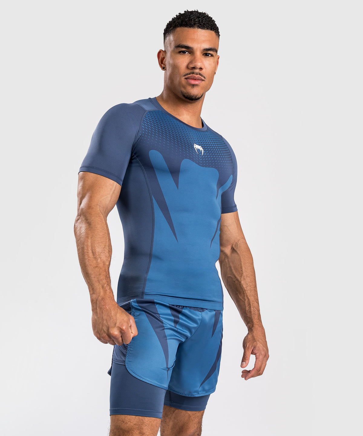 Rashguard à Manches courtes pour Hommes Venum Attack - Bleu marine