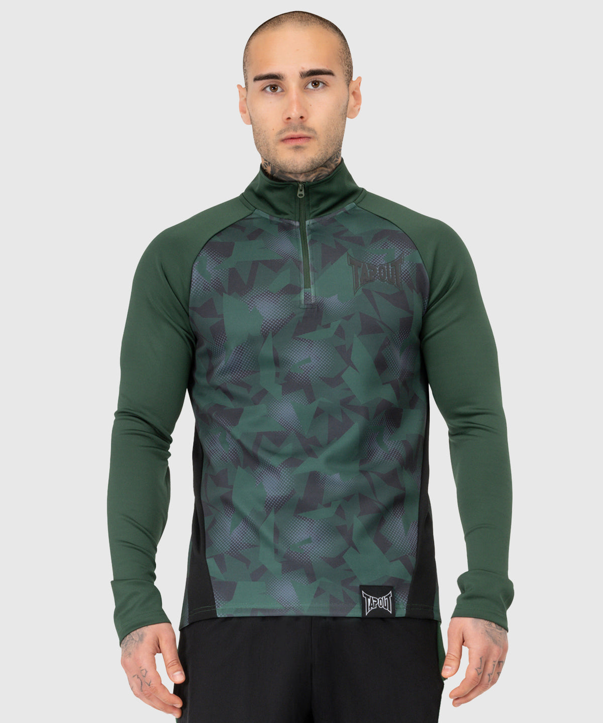 Tapout Training Graphic T-shirt a Maniche Lunghe - Verde/Nero