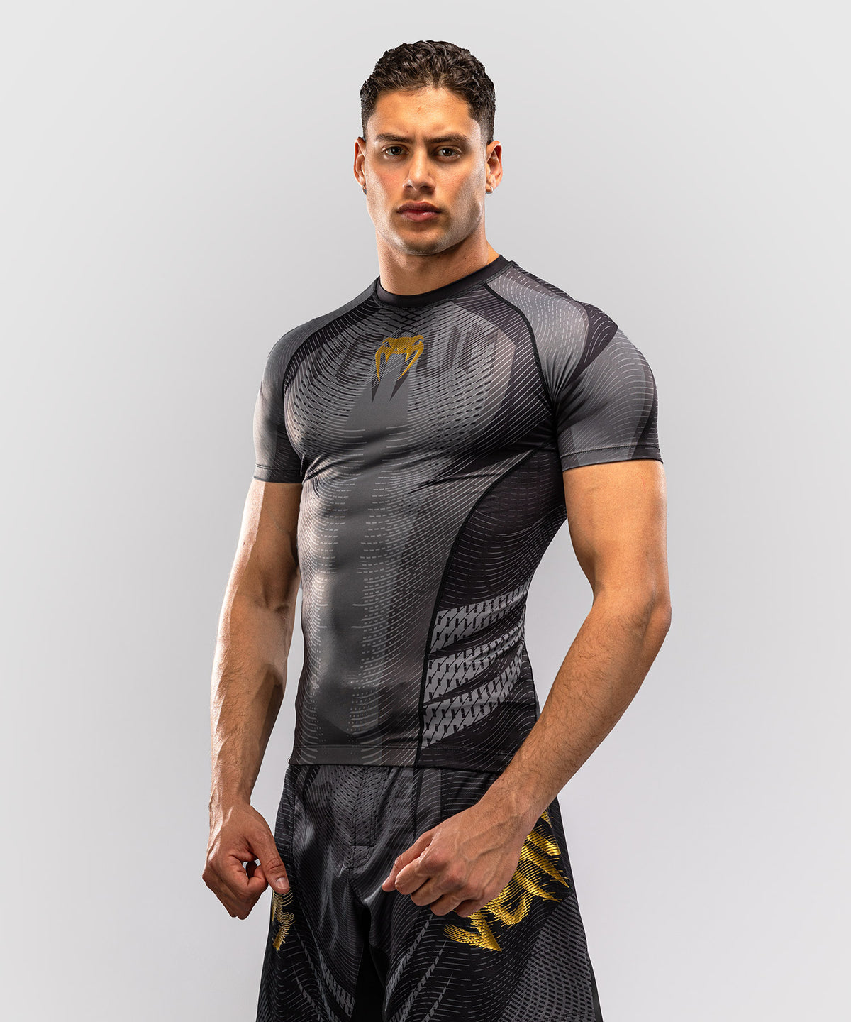 Venum Galactic 3.0 Rashguard a Maniche Corte - Nero/Oro