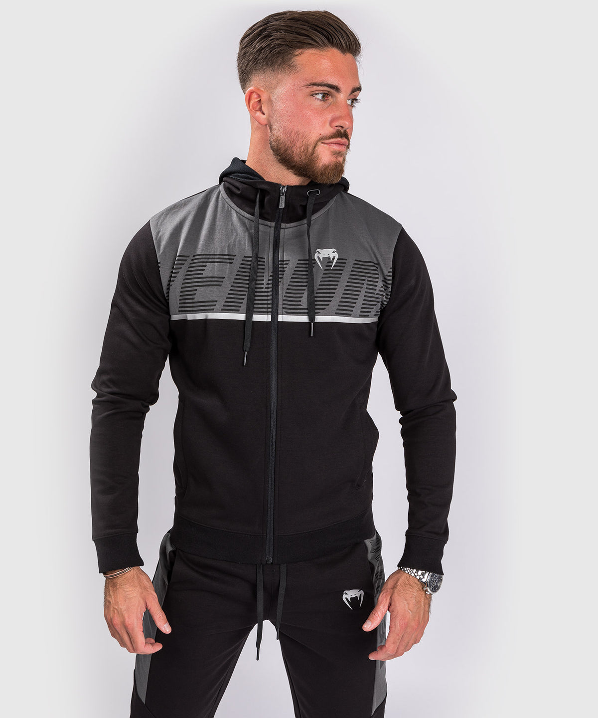 Zipped Sweatshirt Venum Laser ZX - Black/Grey