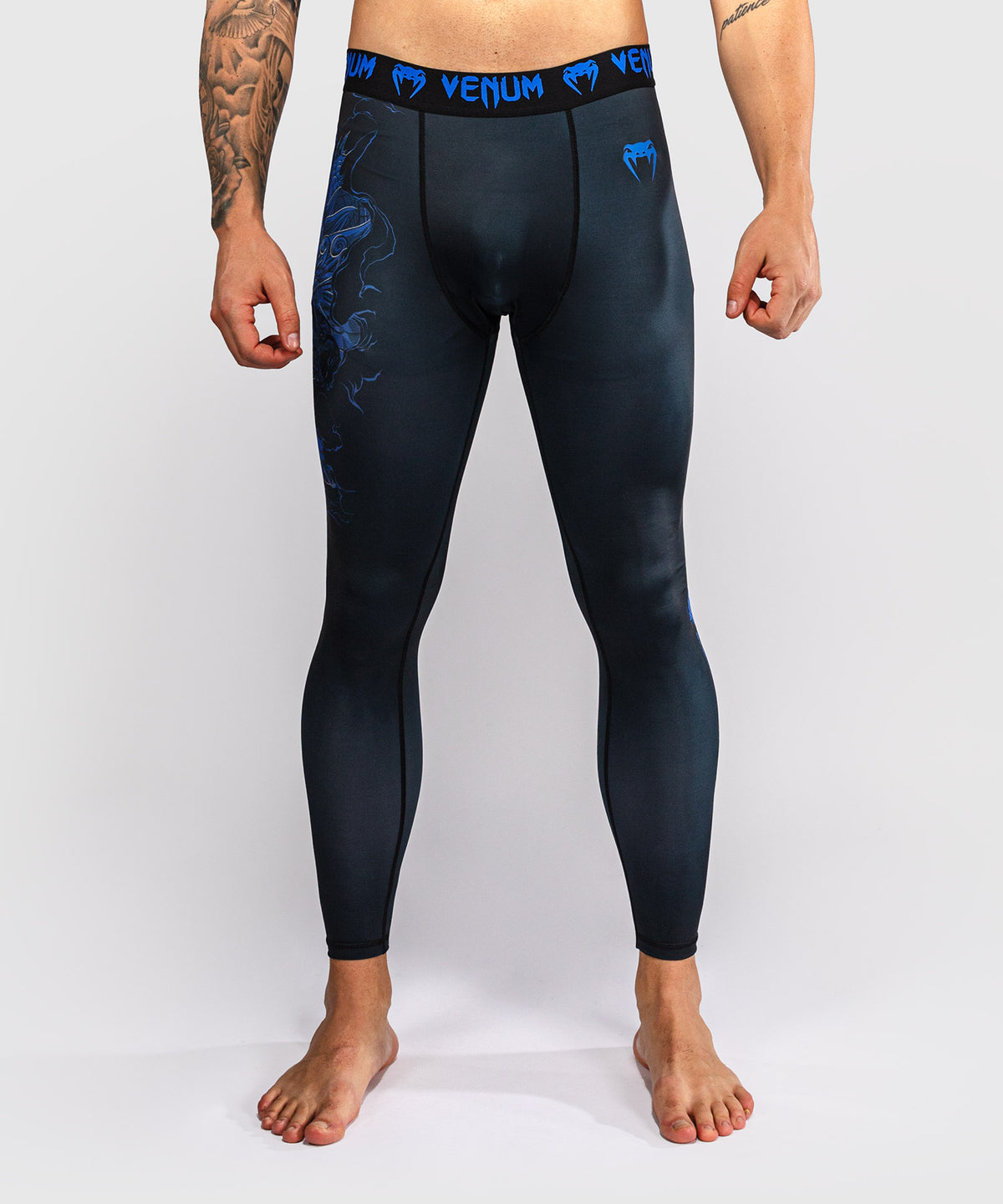 Venum Thunder Dragon Spats - Black/Royal Blue