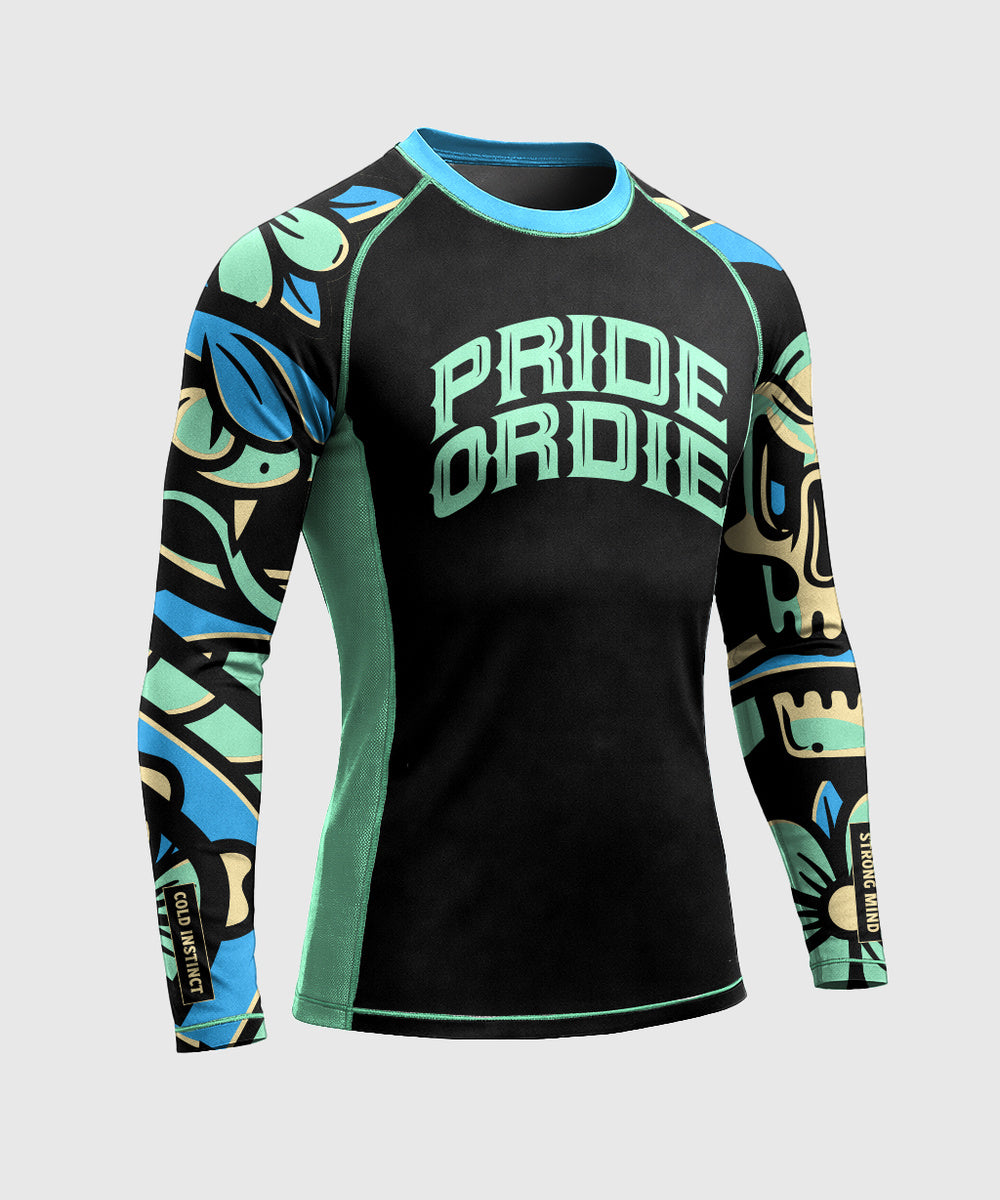 Pride Or Die Cold Instinct Rashguard a Maniche Lunghe - Blu