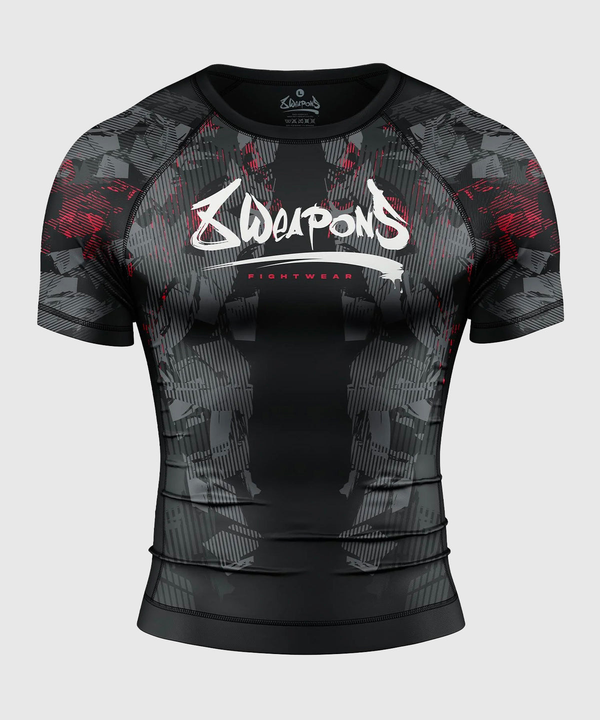 8 Weapons Hit 2.0 Kurzarm-Rashguard - Schwarz