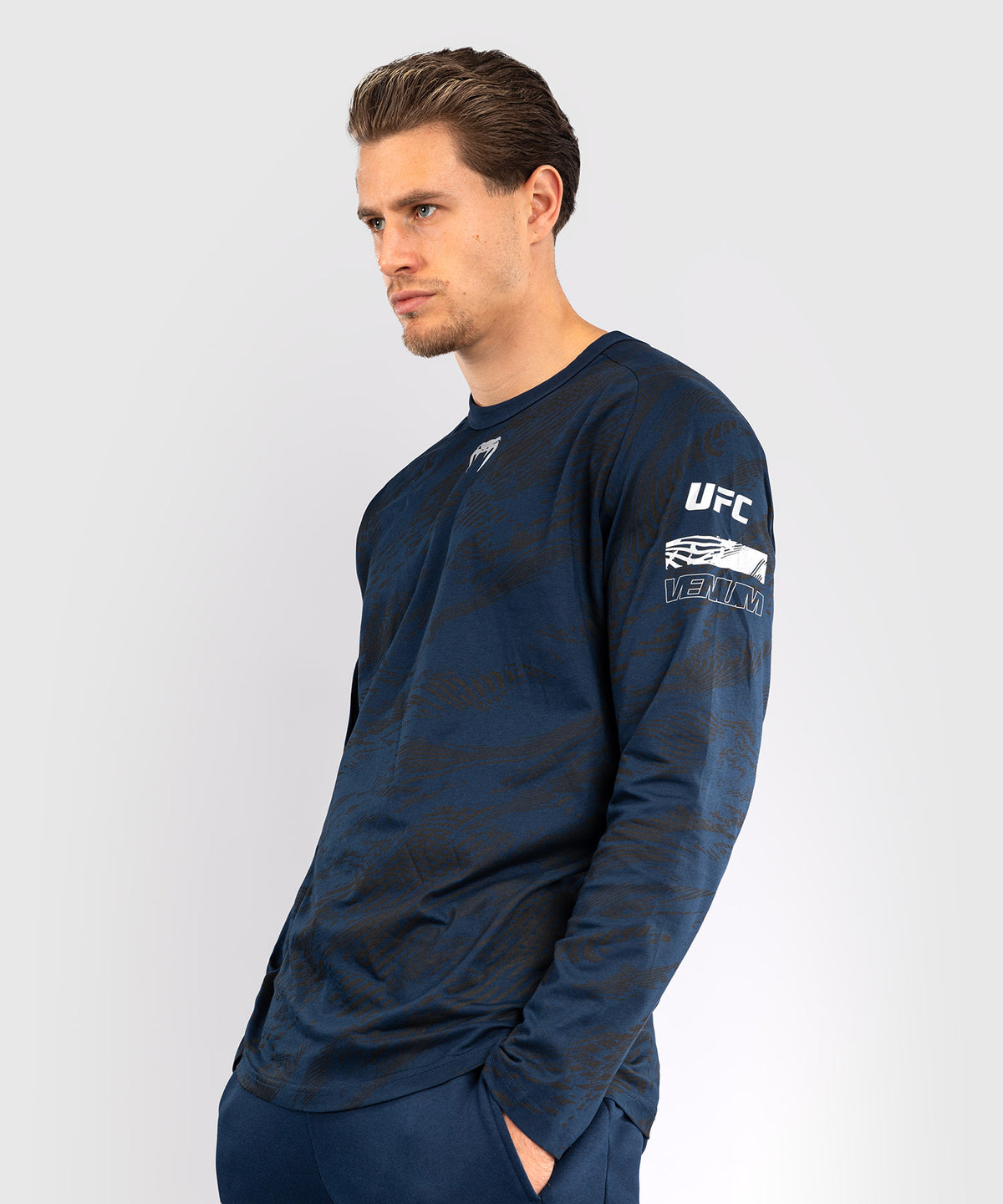 UFC Fusion by Venum Fight Week Herren Langarm T-Shirt - Ozeanisches Blau