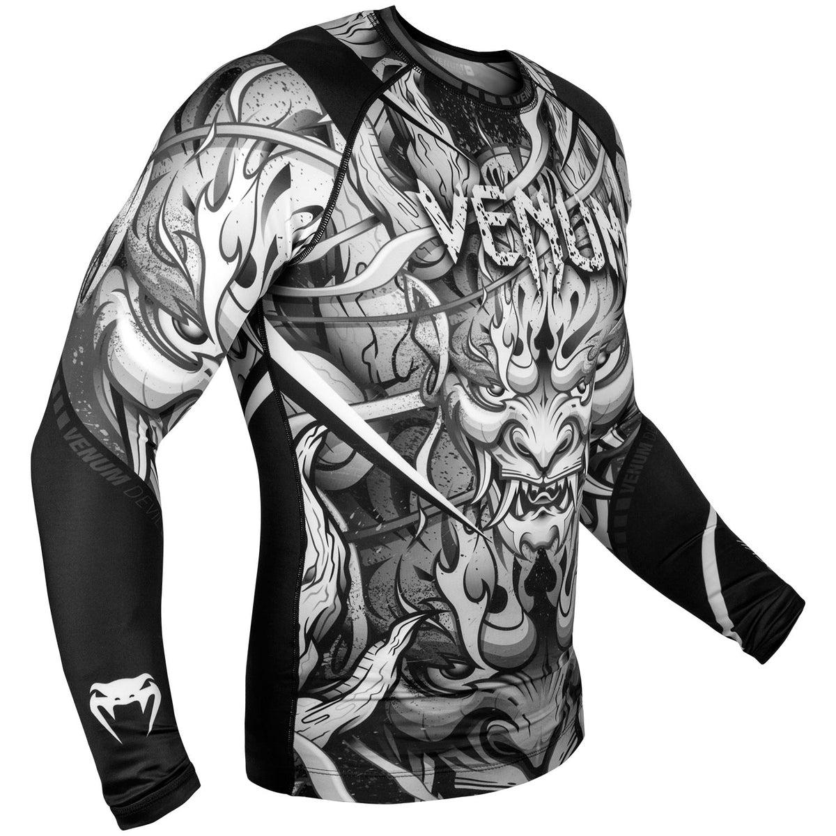 Venum Devil Rashguard - Langarm - Weiß/Schwarz