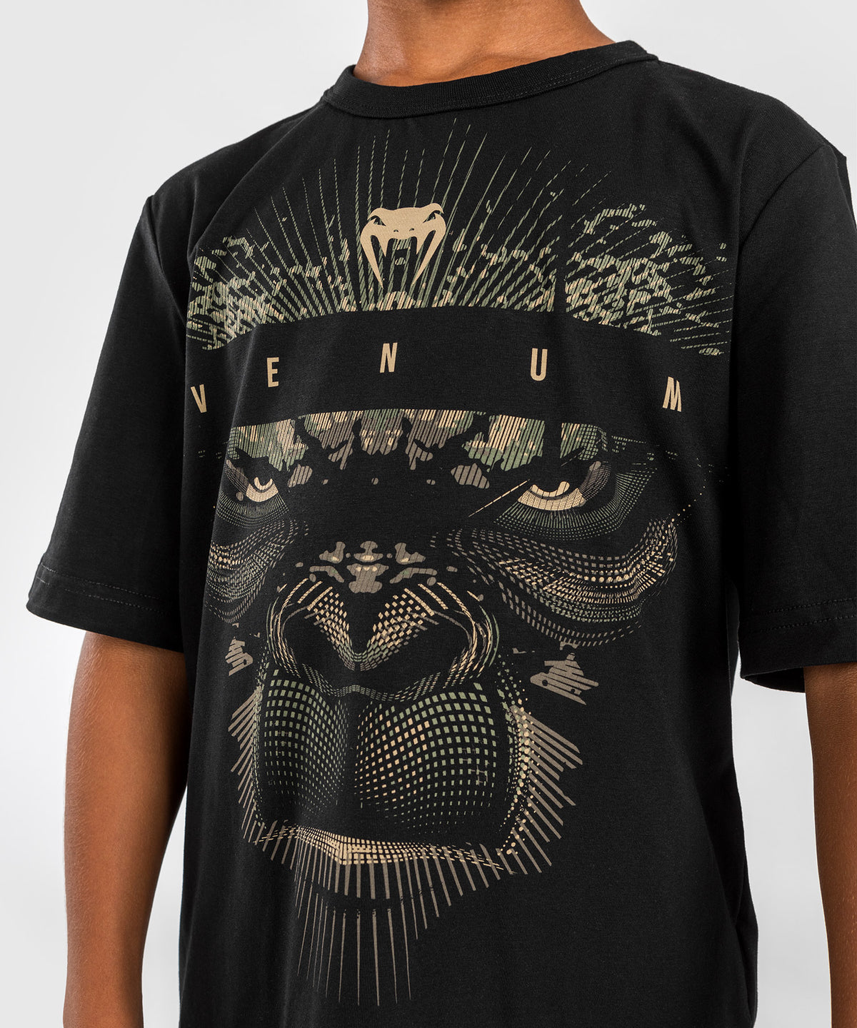 Venum Gorilla Dschungel T-Shirt für Kinder -  Schwarz/Sand