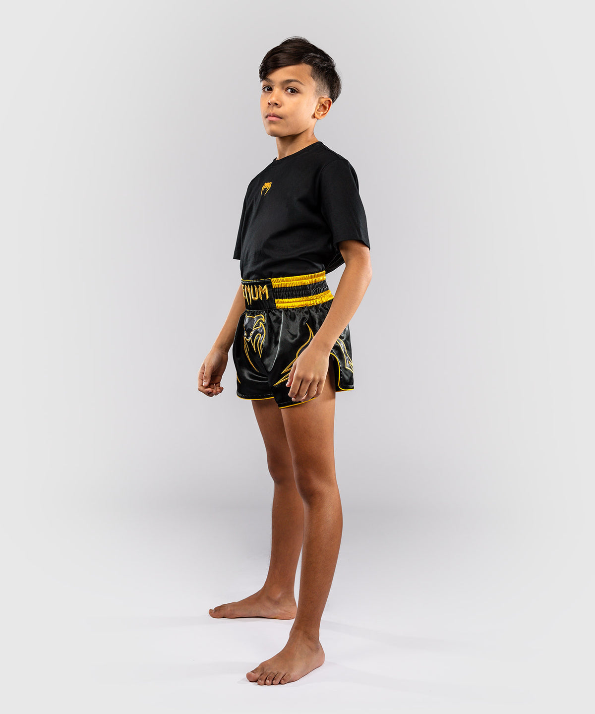 Venum Bangkok Fury Muay-Thai-Shorts für Kinder - Schwarz/Gold