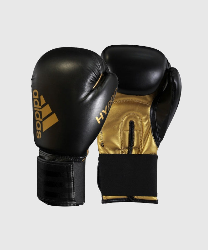 Adidas Hybrid 50 Boxing Gloves - Black/Gold