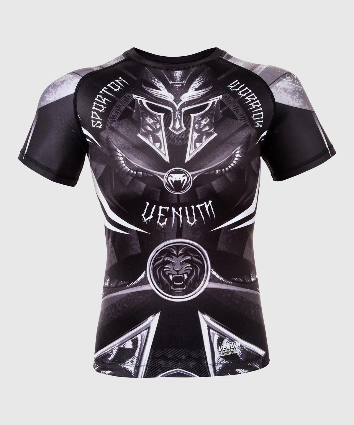 Venum Gladiator 3.0 Rashguard - Schwarz/Weiß - Kurzarm