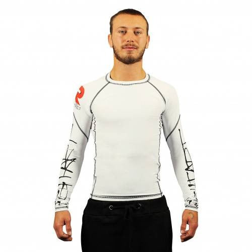 Fight Art Gano Samouraï Rashguard a Maniche Lunghe - Bianco