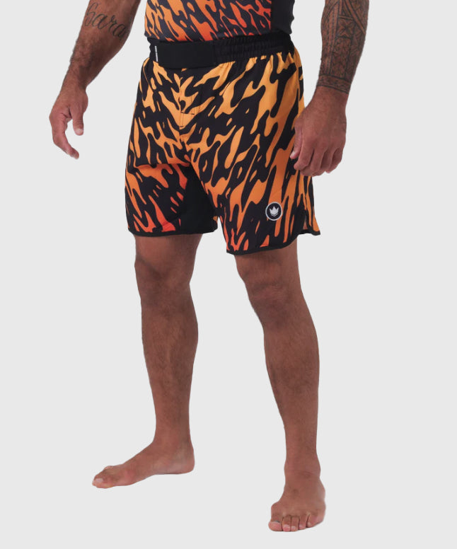 Kingz Flame Fightshorts - Negro/Naranja