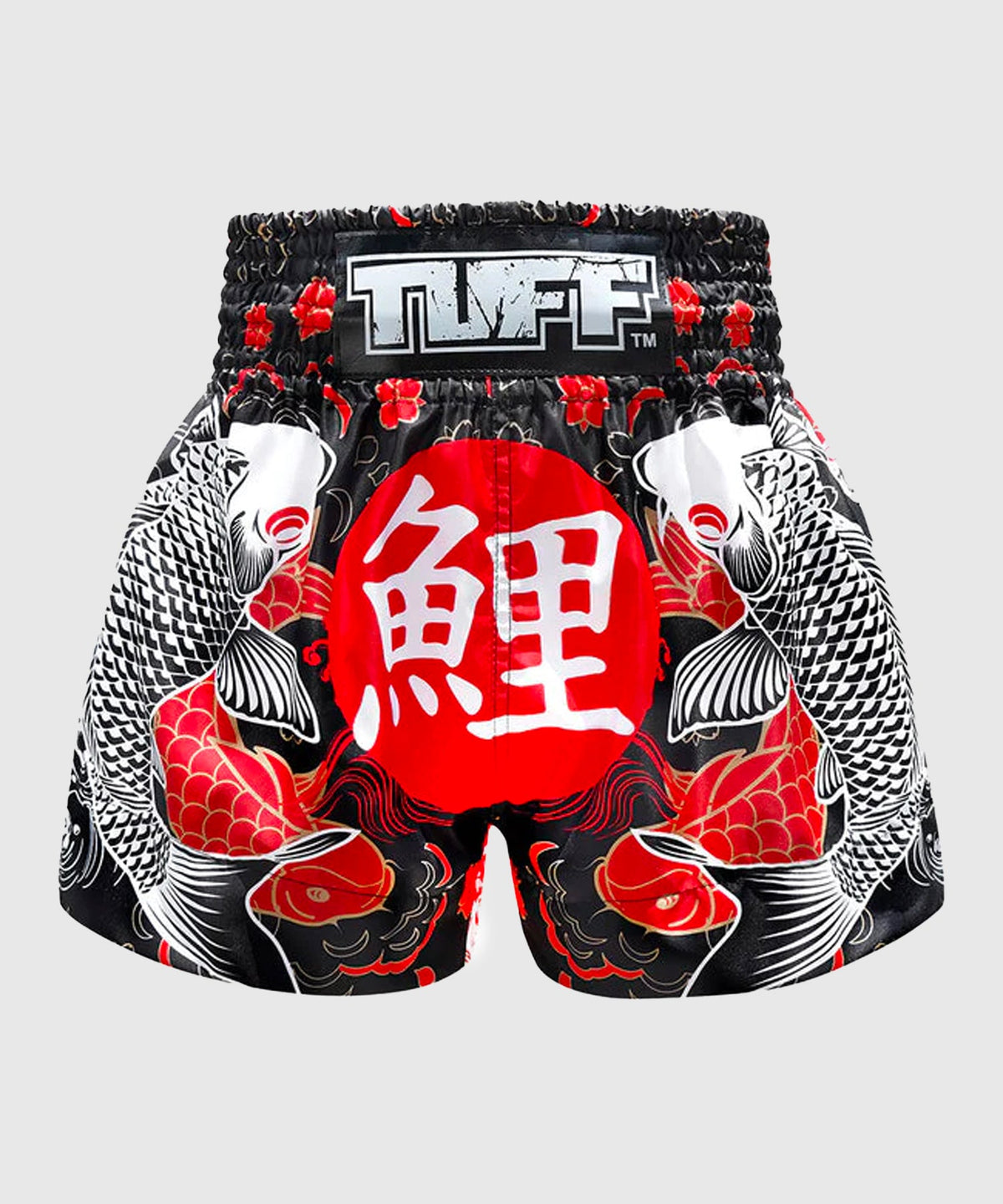 Tuff Japanese Koi Fish Muay Thai Shorts - Black