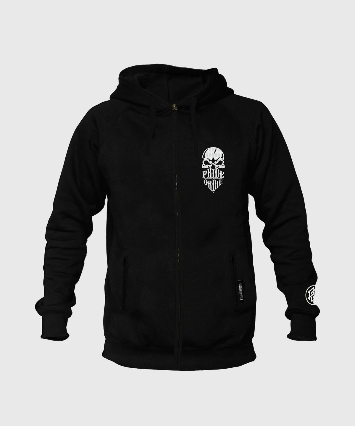 Pride Or Die Reckless Hoodie mit Reißverschluss - Schwarz/Weiß