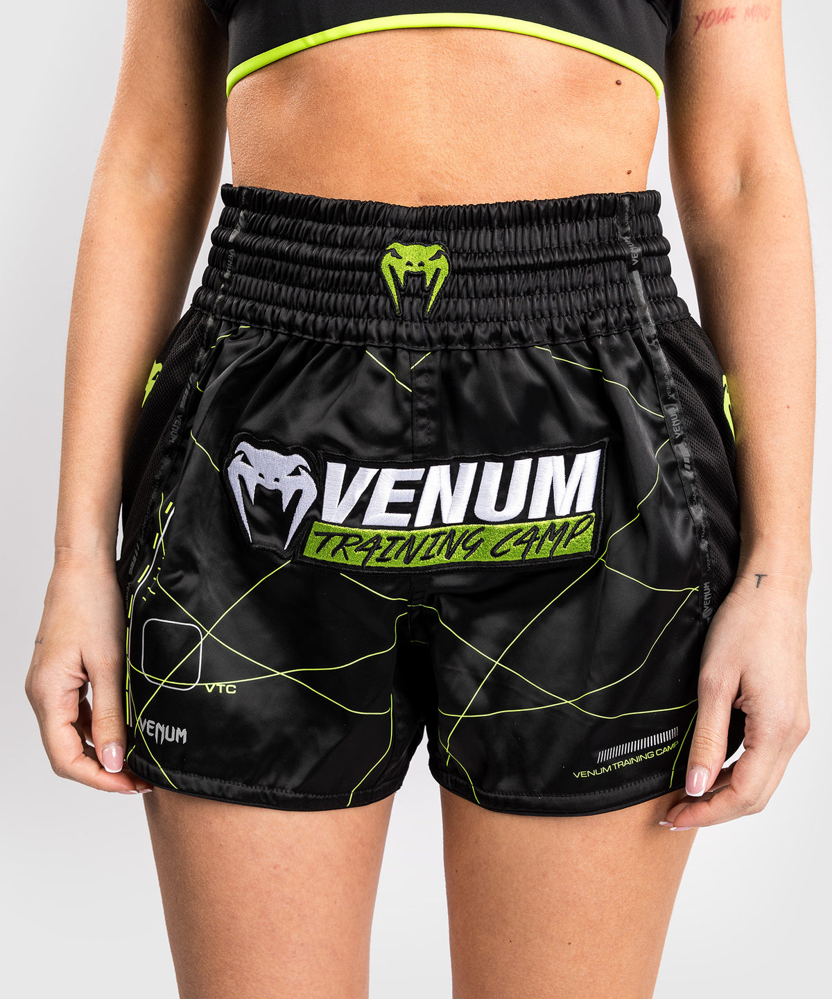 Venum Training Camp 4.0 Muay Thai Shorts - Schwarz/Neongrün