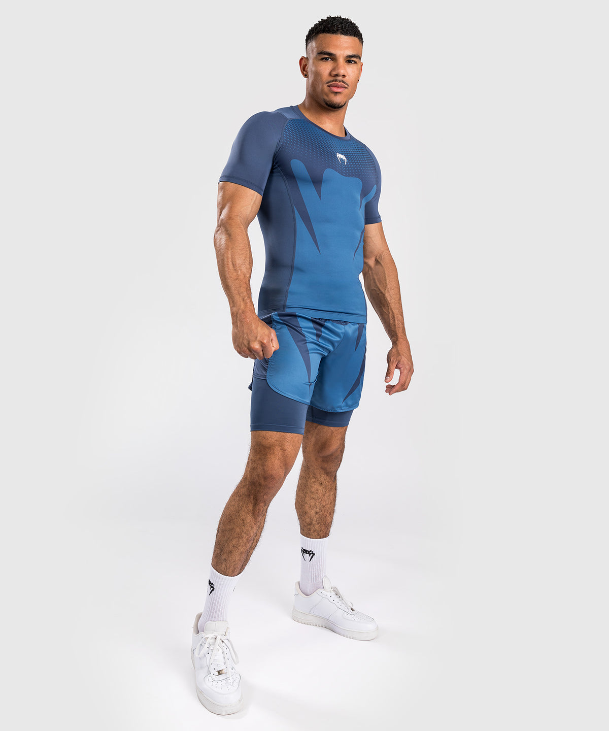 Rashguard à Manches courtes pour Hommes Venum Attack - Bleu marine