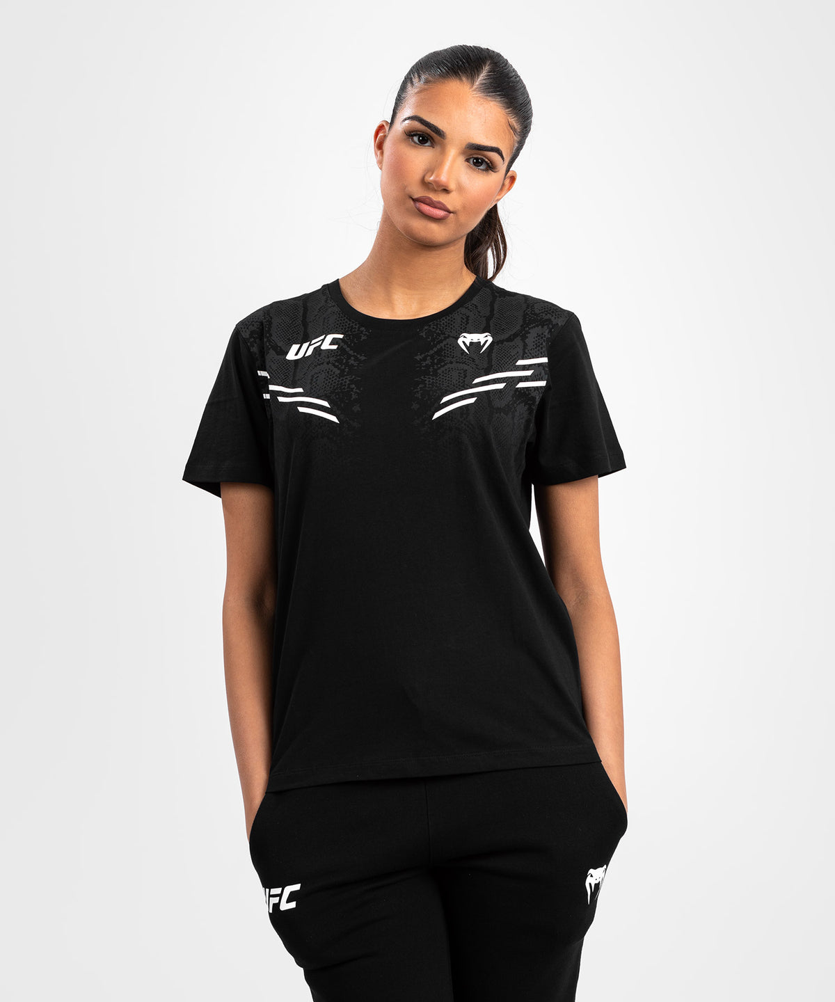 UFC Adrenaline by Venum Replica Kurzärmeliges Damen-T-Shirt - Schwarz