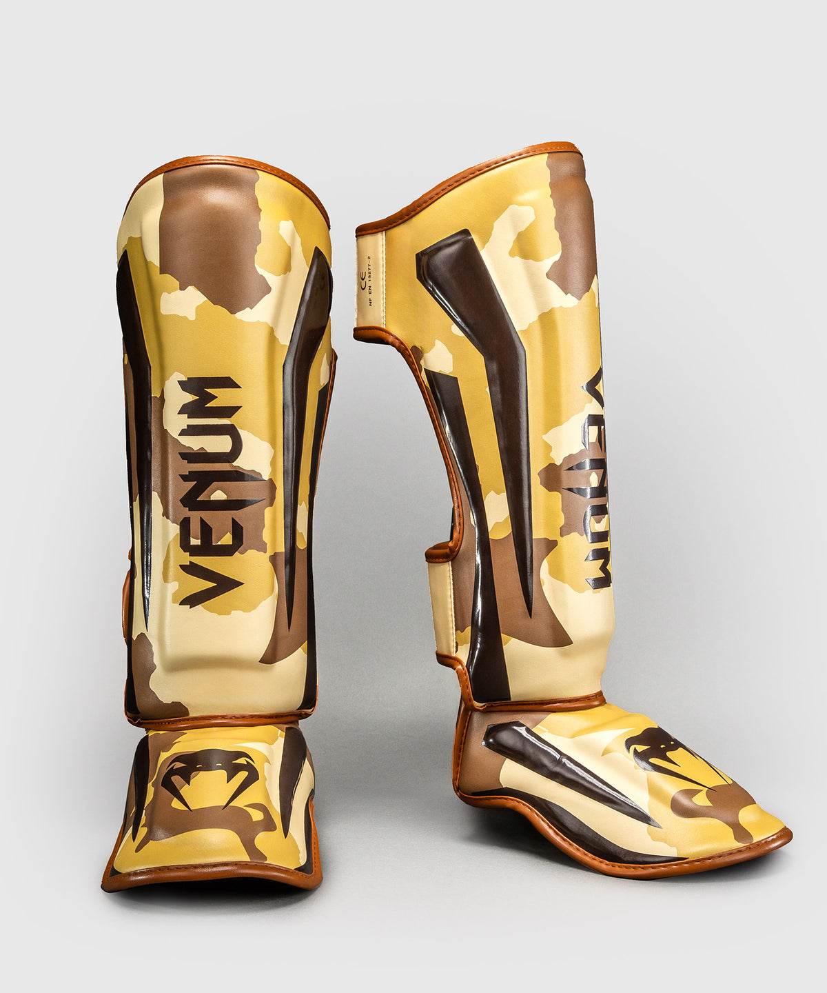 Venum Elite Camo Shin Guards - Light Beige/Brown