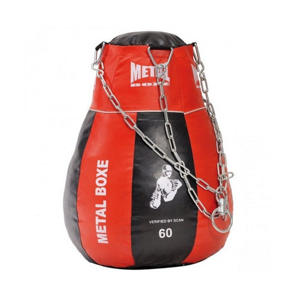 Poire de reflex Metal Boxe Plein 60cm - Noir/Rouge