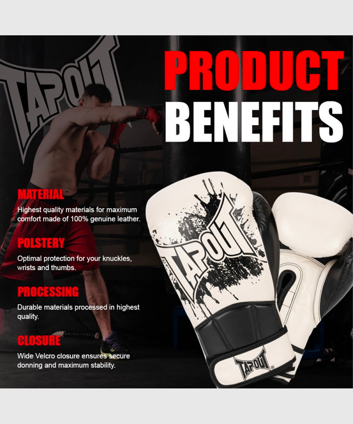 Tapout Bandini Boxhandschuhe - Ecru