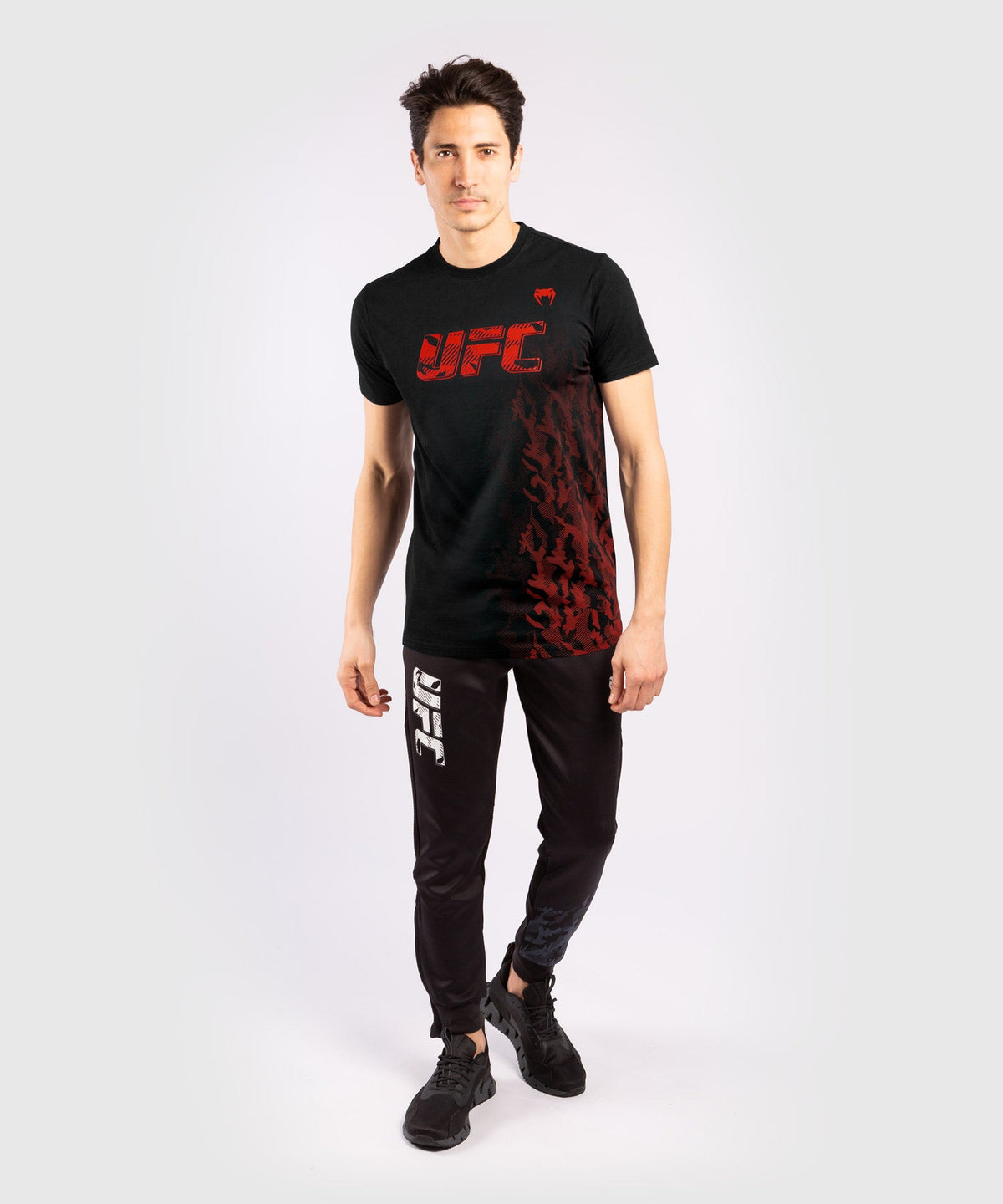T-shirt Manches Courtes en Coton Homme UFC Venum Authentic Fight Week - Noir