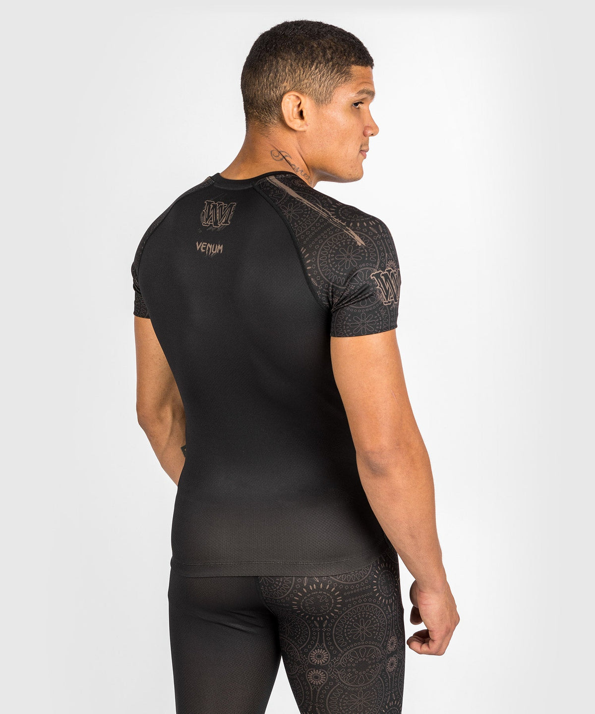Rashguard Santa Muerte Dark Side Venum - kurzärmelig - Schwarz/Braun