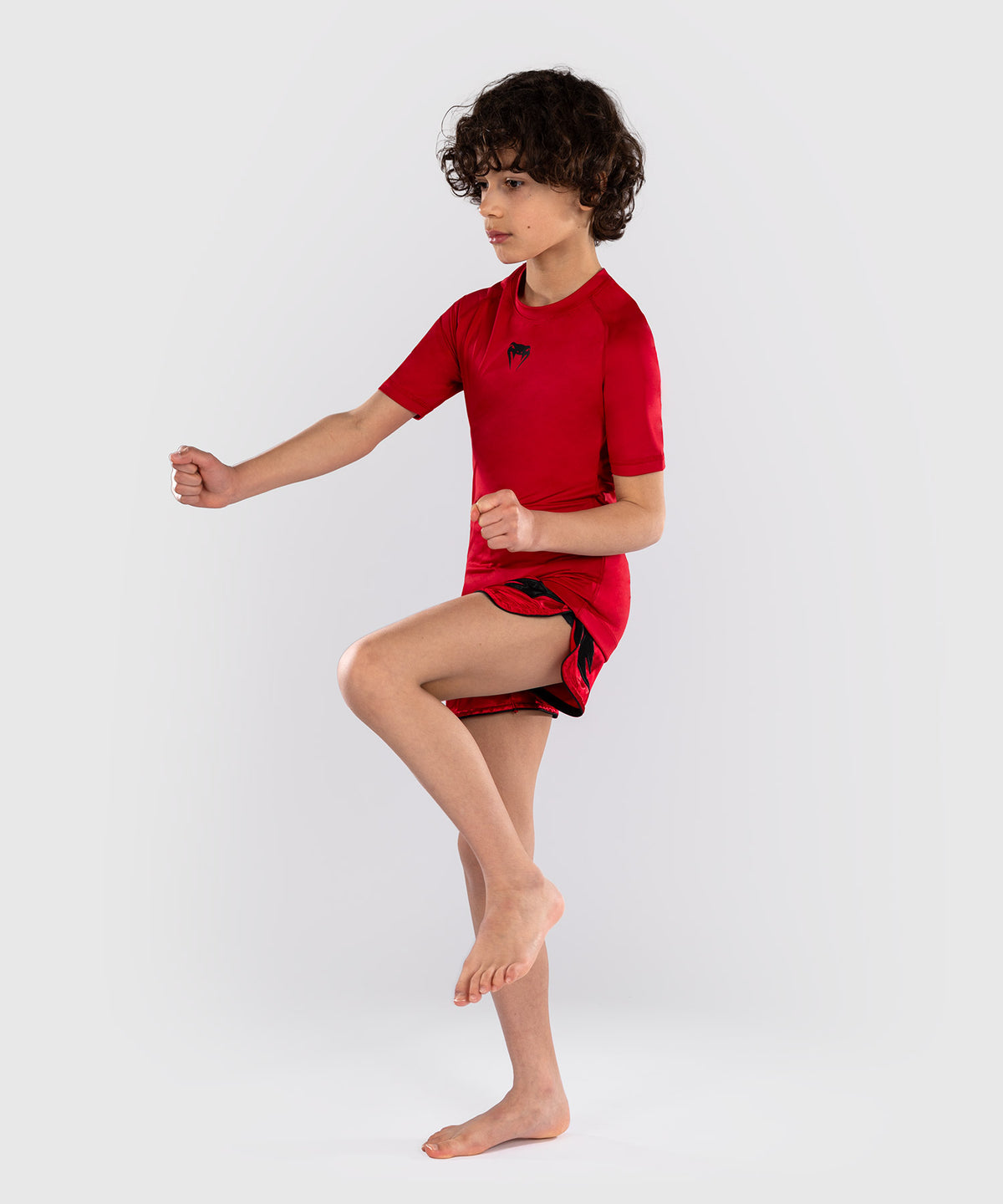 Venum Contender Rashguards per Bambini Maniche Corte - Rosso Ciliegia