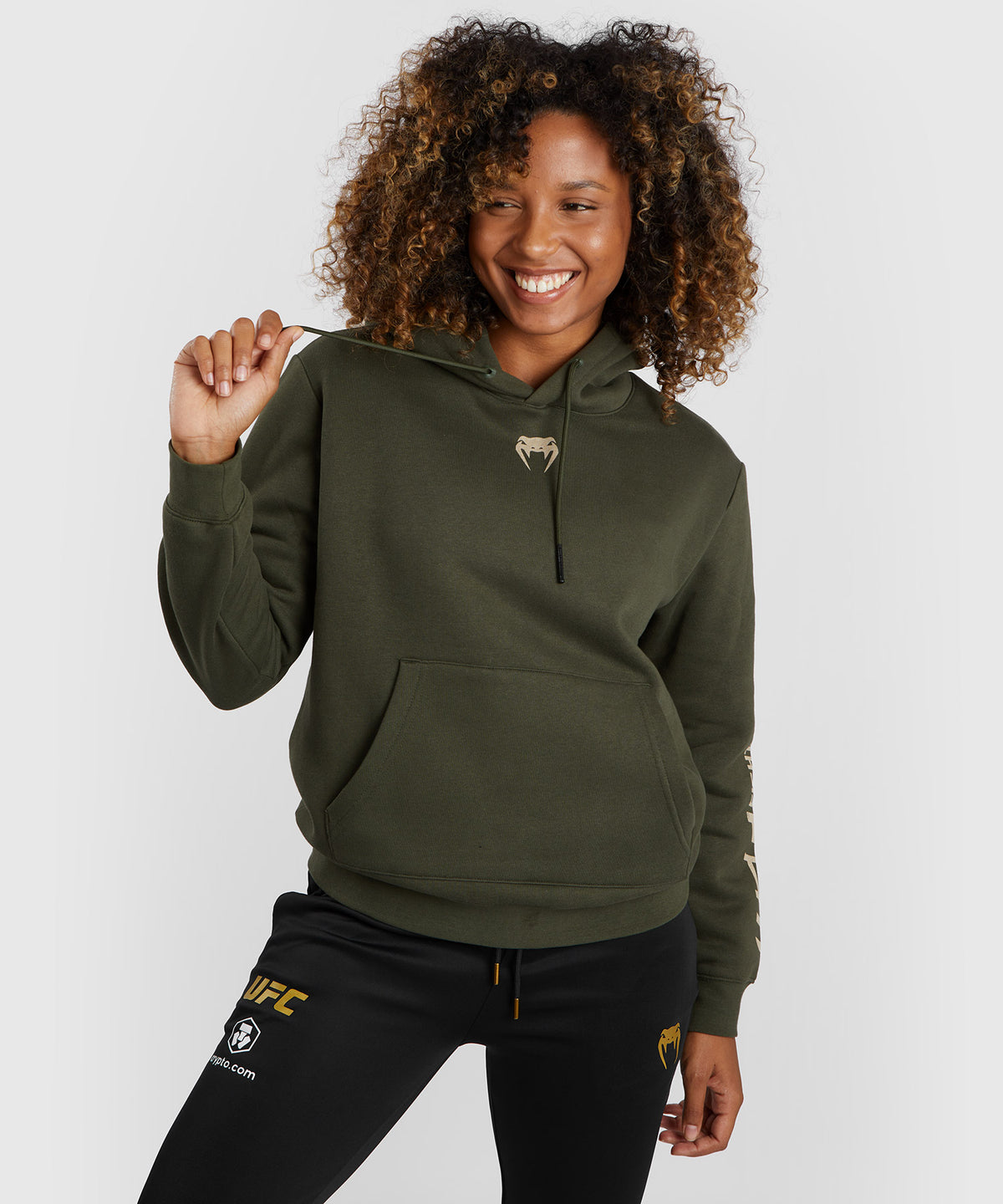 Sweat à capuche pour Femmes UFC Adrenaline by Venum Fight Week - Khaki