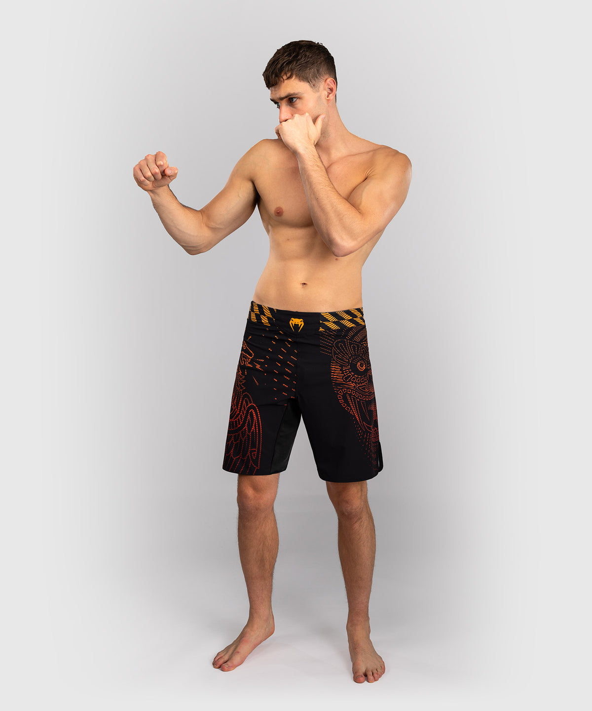 Venum Quetzal Fury Fightshorts - Schwarz/Fury Rot/Tangerine